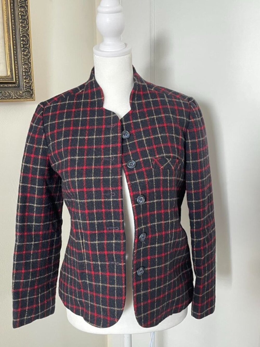 Vtg 70's Navy Red & Cream Lady's Jacket